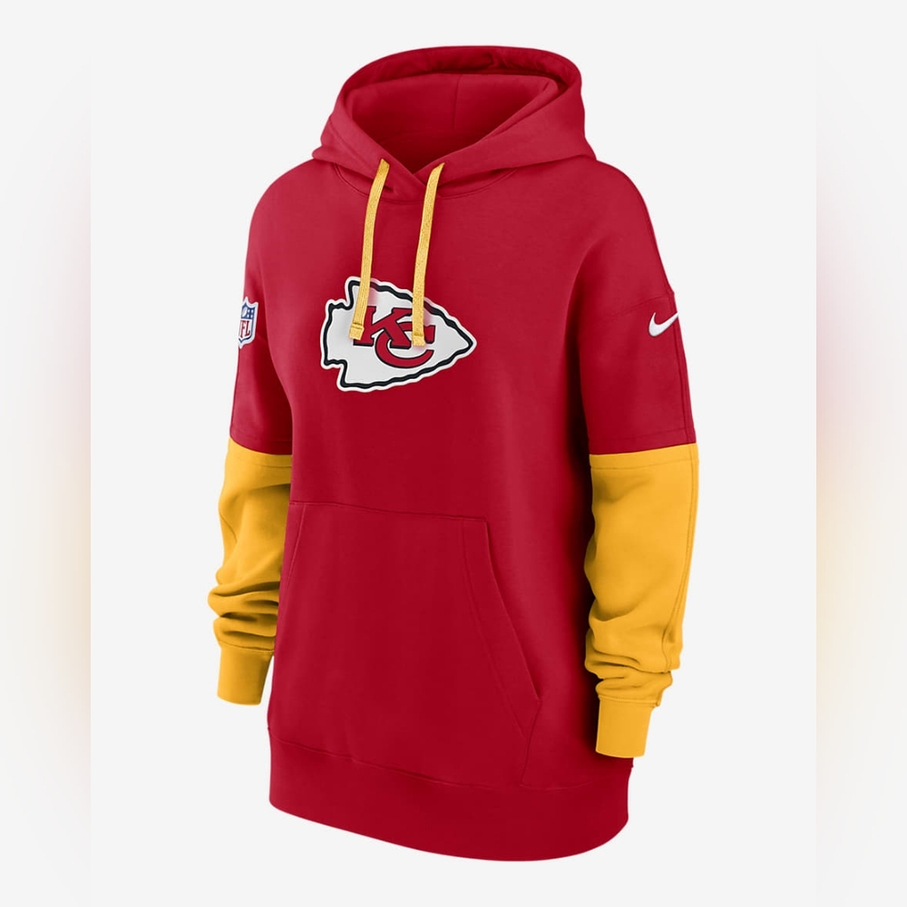Nike NFL On Field Red and Yellow Kansas City KC Chiefs Hoodie Small NWT